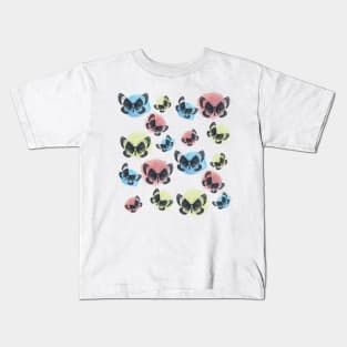 Butterfly Pattern - Washed out Coloured Red Blue And Yellow Kids T-Shirt